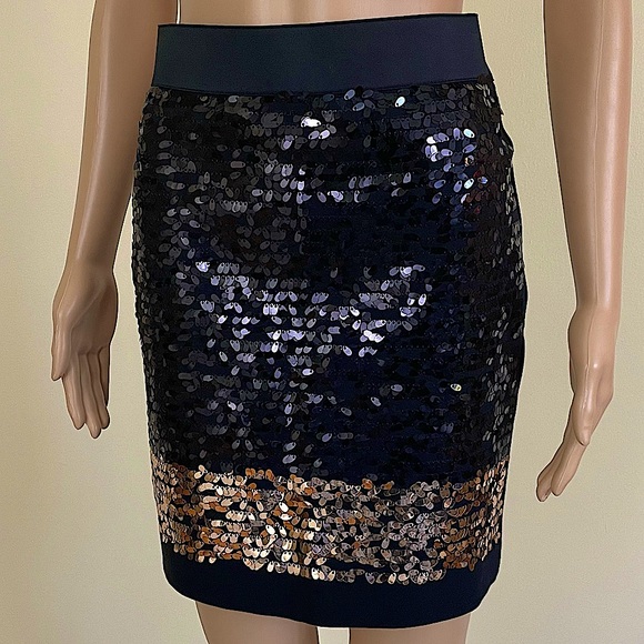 NWT DKNY black & gold sequin skirt size 4 - Picture 1 of 14